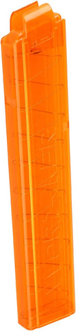 WORKER 15 Round Mini Slanted Talon Mag Quick Reload Clid Compatible Nightingale Blaster (Not Compatible with 18 Slanted Talon Mag ) Orange Transparent