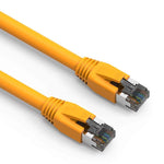 Nippon Labs Cat8 RJ45 5FT Ethernet Patch Internet Network LAN Cable, Indoor/Outdoor, 24AWG Shielded Latest 40Gbps 2000Mhz, Weatherproof S/FTP for Router, PS4, PS5, Xbox, PoE, Switch, Modem (Yellow)