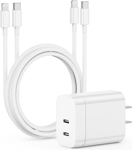 iPhone Fast Charger Block and Cable,USB C Wall Charging Plug with 6ft Lightning Cord (2 Pcs),Type C Power Adapter Brick Cube for Apple iPhone 14 Pro Max/13 Pro/12 Mini/11/iPad/XR/XS Max/8/7 Plus