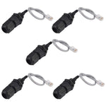 ANMBEST 5PCS M25 RJ45 Waterproof Cat5/5e/6 8P8C Connector IP67 Ethernet LAN Cable Connector Double Head with Shield Cat5E Network Cable Outdoor LAN Coupler Adapter Male to Female