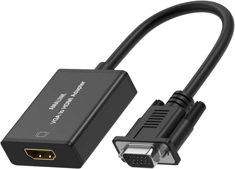 AMALINK VGA to HDMI Adapter, 1080P VGA Male to HDMI Female Adapter Cable with Audio Cable and USB Cable