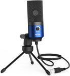 FIFINE USB Computer Microphone for Recording YouTube Video Voice Over Vocals for Mac & PC, Condenser Mic with Gain Control for Home Studio, Plug & Play - K669L