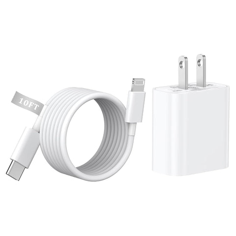 iPhone 12 13 Fast Charger,iPhone Charger Fast Charging?Apple MFi Certified?20W PD Rapid Type C Wall Charger Power Adapter Block with 10FT USB C to Lightning Cable Compatible with 14/13/12Pro/11/XS/Max