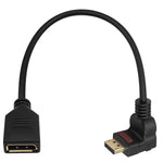 Poyiccot DisplayPort to DisplayPort Cable, 90 Degree Up Angle DP to DP Cable Male to Female Displayport Extension Cable for PC, Laptop, TV etc -12inch/ 30cm(Up Angle Dispalyport)