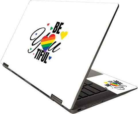 MightySkins Skin Compatible with HP Chromebook x360 14" (2020) - BeYouTiful Rainbow | Protective, Durable, and Unique Vinyl Decal wrap Cover | Easy to Apply and Change Style | Made in The USA