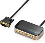 VGA Splitter, VENTION VGA 1 in 2 Out Dual Monitor Splitter 3FT(1M) Male to Female Screen Duplication 1080P HD for PC Laptop Projector TV