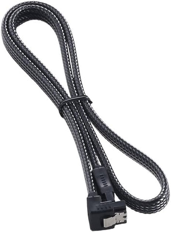 CableMod ModMesh Sleeved Right Angle SATA 3 Cable (Carbon, 60cm)