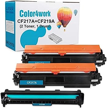 Color4work Compatible Replacement for HP 17A CF217A Toner Cartridge 2 Pack and HP 19A CF219A Drum Unit 1 Pack for HP Laserjet Pro M102 M102w, MFP M130 M130fn M130fw M130fn Printer