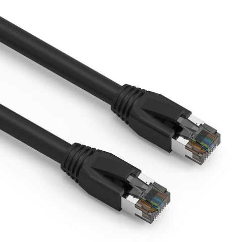 Nippon Labs Cat8 RJ45 5FT Ethernet Patch Internet Network LAN Cable, Indoor/Outdoor, 24AWG Shielded Latest 40Gbps 2000Mhz, Weatherproof S/FTP for Router, PS4, PS5, Xbox, PoE, Switch, Modem (Black)