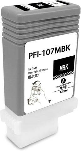 PFI107 Compatible Ink Cartridge for Canon PFI-107 Matte Black(Pigment Ink),1 PCS,130ML. Compatible for Canon iPF670 iPF680 iPF685 iPF770 iPF780 iPF785 Inkjet Printers