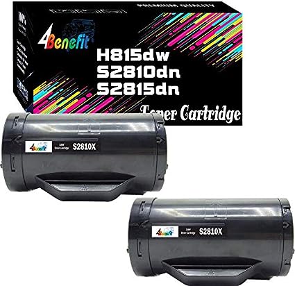 2-Pack (Black) 4Benefit Compatible Dell S2810dn S2810X 2810X Toner Cartridge S2815dn Used for H815dw S2810 593-BBML F9G3N KNRMF Printer