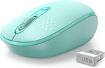 Trueque Wireless Mouse, 2.4G Noiseless Mouse with USB Receiver- Portable Computer Mice, 3-Level DPI Cordless Mouse for PC, Tablet, Laptop, Notebook with Windows (Mint Green)