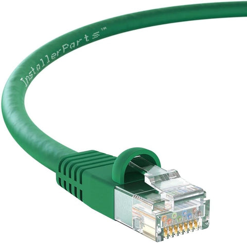InstallerParts CAT6 Cable UTP Booted [Green] - [2 FT] - [10 Pack] - Professional Series - 10Gbps, Cat6 Patch Cable, Cat 6 Patch Cable, Cat6 Ethernet Cable, Network Cable, Internet Cable