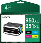 WISETA 950Xl 951Xl Ink Cartridges Replacement for 951XL Ink Cartridges Combo Pack use with 8610 8600 8615 8620 8625 276dw 251dw (1B1C1M1Y, 4 Pack)