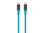 Monoprice Durable USB 3.2 Gen 2 Type-C Data and Power Kevlar Reinforced Nylon-Braid Cable - 1 Meter - Blue | 5A/100W - AtlasFlex Series