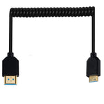 Ultra Thin HDMI Coiled High Speed Cable, Disscool HDMI Male to Mini HDMI Male Type C Connector Adapter Flexible Spring Extension Cables, 2.1V 8K@60Hz 4K@120Hz for Camera/Monitor(M to M, Mini)