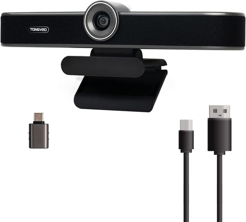1080P 60FPS Streaming Webcam with Microphones and Speaker,TONGVEO 116.6° Wide View Web Camera with Noise Reduction Mics and Privacy Cover PC Webcam for Zoom/Skype/Teams Conferencing and Video Calling…