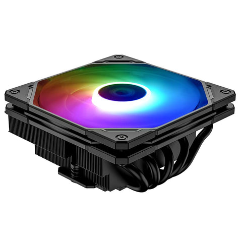 ID-COOLING IS-55 ARGB CPU Cooler Low Profile 57mm Height CPU Air Cooler ARGB 5 Heatpipes 120x120x15mm Slim Fan, CPU Fan for Intel LGA1700/115X/1200; AMD AM4/AM5