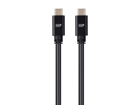 Monoprice USB C to USB C 3.2 Gen 2 Cable - 2 Meters (6.6 Feet) - Black | 10Gbps, 5A, Type C, Ultra Compact, Compatible with Apple iPad/Xbox One / PS5 / Switch/Android and More