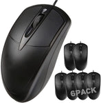 gozanga 6 Pack Bundle USB Mouse Set Classic Sturdy Design fits All Desktop Laptop chromebook Computers to be Used at Office School or Home