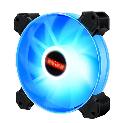 ikasus Cool Computer Case Cooling Fan 120mm Silent Luminous RGB LED Lighting Effect Mode Colorful Luminous Silent Cooling Fan Circular Arc LED PC Fan, 7 Colors Cooling Fan, Blue