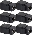 YOEMELY HDMI Keystone 8K, Black HDMI Keystone Coupler for HDMI 2.1a Cable Passthrough, including 8K 60Hz or 4K 120Hz resolution and up to 48G bandwidth (6 Pack)