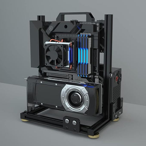HAIHUANG DIY Computer Motherboard Case Rack, Test Bench Computer Case PC Test Bench?Vertical Overclocking Open Aluminum Frame Chassis Rack, Creative Personality ATX/M-ATX/ITX Open Chassis (MATX)