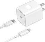 iPhone Charger, Apple MFi Certified 6FT USB C to Lightning Cable Fast Charging Data Sync Transfer Cord with 20W USB C Wall Charger Travel Plug for iPhone 14/13/12/11/X/XR/XS/8, iPad,AirPods Pro