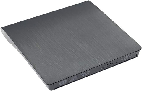 Slim External CD DVD Drive,USB 3.0 Lightscribe DVD Burner Type-C Portable CD DVD +/- RW Rewriter Burner Reader Compatible with Laptop Desktop PC Windows Linux Apple Mac OS(Black)