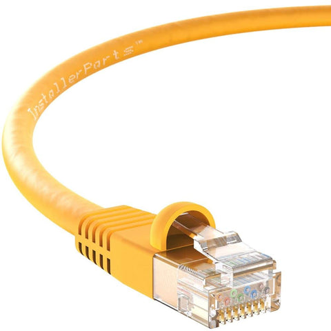 InstallerParts (10 Pack Ethernet Cable CAT5E Cable UTP Booted 7 FT - Yellow - Professional Series - 1Gigabit/Sec Network/Internet Cable, 350MHZ
