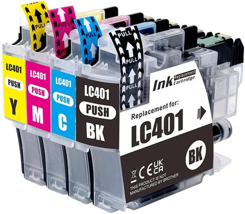 Compatible Brother LC401 Ink cartridges Replacement for Brother MFC-J1010DW Ink cartridges | Compatible LC401 Ink cartridges for Brother Printer | Replacement for Brother Ink cartridges LC401