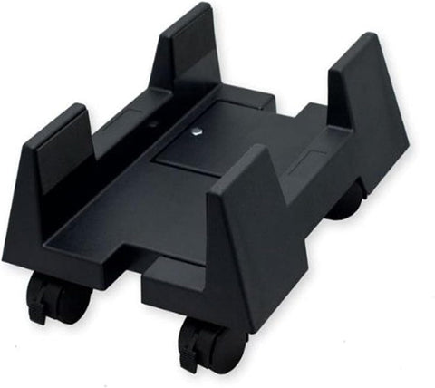 IO CREST Mobile Desktop Tower Computer Floor Stand Rolling Caster Wheels with Support Walls and Adjustable Width from 6" to 10"