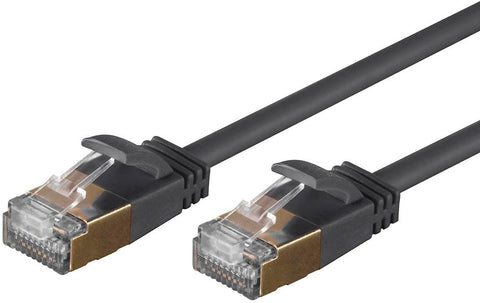 Monoprice Cat6A Ethernet Patch Cable - 10 Meters - Black (5 Pack) Snagless RJ45, Stranded, S/STP, Pure Bare Copper Wire, 36AWG, Computer Networking Cable LAN Modem Router - SlimRun Series