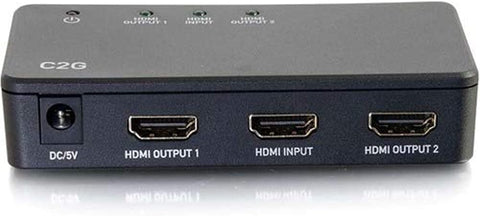 C2G HDMI Splitter, 4K, UHD, 2 Port, Black, Cables to Go 41057