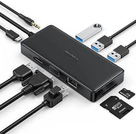 iDsonix USB-C Hub Multi Adapter (10 Port Black)…