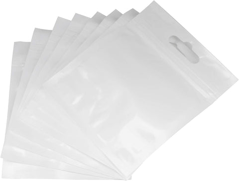 Ellbest 300pcs 3.35” x 4.33”Poly Bags with Hang Hole Resealable Zipper Bags Clear Polyethylene Seal for Industrial Food Service Bulk Food Storage Snack Sampling