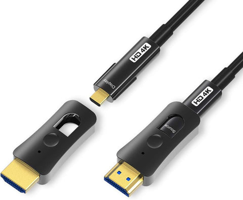 YIWENTEC HDMI Fiber Cable 4k@60Hz HDCP2.2 4:4:4 High Speed 18Gbps HDR 3D 4K2K HDMI Optic Fiber Cable with Micro HDMI Pull Type (20M, 4K)