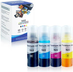 Compatible Refill Ink 522 Bottles Replacement for Epson T522 Use with Ecotank ET2720 ET2760 ET4700 Printers,4 Combo Pack(Not for Sublimation) (522 (1BK/1C/1M/1Y))