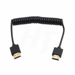 HangTon Coiled Thin HDMI to HDMI 2.0 4K Cable for ZCAM E2 Sony Canon Panasonic Blackmagic Camera ATOMOS Portkeys Monitor (Coiled, HDMI A Type)