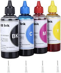 Inkjet Printer Refill Dye Ink kit 4 Color for LC201 LC203 LC205 Refillable Cartridges and CISS, for MFC-J460DW MFC-J680DW MFC-J885DW MFC-J5520DW MFC-J5620DW MFC-J5720DW