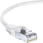 InstallerParts Ethernet Cable CAT6 Cable Shielded (SSTP/SFTP) Booted 15 FT - White - Professional Series - 10Gigabit/Sec Network/High Speed Internet Cable, 550MHZ