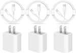iPhone 14 13 12 Fast Charger, [Apple MFi Certified] 3 Pack PD 20W USB-C Power Adapter iPhone Charger Fast Charging with 3 Pack 6FT Type C to Lightning Cable for iPhone 14 13 12 11 Pro Max XS XR X iPad