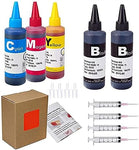 JetSir 4 Color Ink Refill kit for HP 950 951 932 933 60 61 952 902 901 62 63 21 22 920 940 934 564 711 970 971 94 95 96 Ink Cartridge (2 Black 1 Cyan 1 Magenta 1 Yellow) 100ML x5 Bottle with Syringe