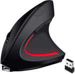 Letaclanic Ergonomic Wireless Mouse Unique Rechargeable Optical Vertical Mouse, 2.4G 5.0 Bluetooth Mouse Ergonomic with 6 Buttons, 800/1200/1600 DPI Wireless Mouse for Laptop,Desktop,PC,MacBook