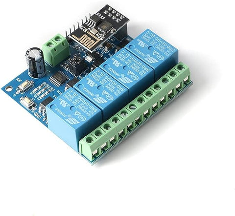 JESSINIE ESP8266 ESP-01 4 Channel 5V WiFi Relay Module 5V IOT Wireless Smart Home Device WiFi Relay Internet of Things ESP-01 Module Board For Phone APP Remote Control