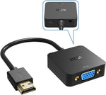 ICZI HDMI to VGA Adapter, 1080P Gold-Plated HDMI Male to VGA Female with 3.5mm Audio for Desktop, Laptop, PC, Monitor, Projector, HDTV, Raspberry Pi, Xbox and More - Black