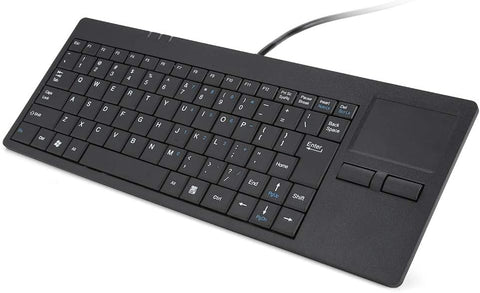 Yoidesu 82-Key USB Wired Keyboard with Built-in Touchpad HUB Port Ultra Thin Mute Keyboard for Desktop, Computer Ergonomic