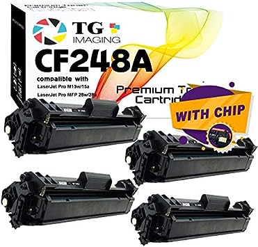 TG Imaging (4-Pack) 48A Compatible CF248A Toner Cartridge Black Work for Laser-Jet Pro MFP M28w M29w M28a M29a M15w M16a M15a M16w Printer