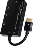 Cablecc HDMI to VGA/Audio/HDMI/DVI 4in1 Dongle Adapter Multiport Splitter Converter for PS3 HDTV PC Monitor Projector