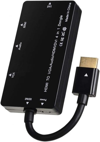 Cablecc HDMI to VGA/Audio/HDMI/DVI 4in1 Dongle Adapter Multiport Splitter Converter for PS3 HDTV PC Monitor Projector